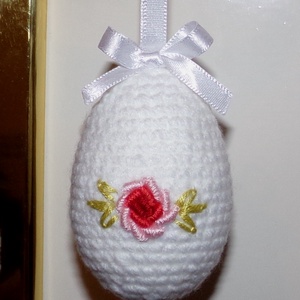 Horgolt húsvéti tojás masnis akasztóval. -  - Meska.hu