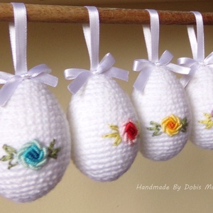 Horgolt húsvéti tojás masnis akasztóval. -  - Meska.hu