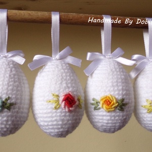 Horgolt húsvéti tojás masnis akasztóval. -  - Meska.hu