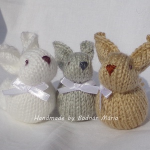 Kötött nyuszi (3 db) - játék & sport - plüssállat & játékfigura - nyuszi - Meska.hu