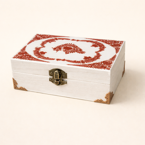 Népművészeti mintás fa díszdoboz - otthon & életmód - dekoráció - asztal és polc dekoráció - díszdoboz - Meska.hu