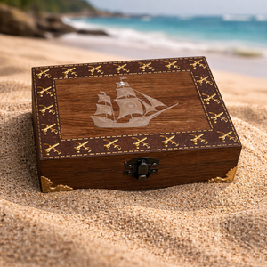 Feliratozható fa kalóz kincsesdoboz � egyedi ajándék gyerekeknek és felnőtteknek, Otthon & Életmód, Dekoráció, Asztal és polc dekoráció, Díszdoboz, Festett tárgyak, Famegmunkálás, MESKA