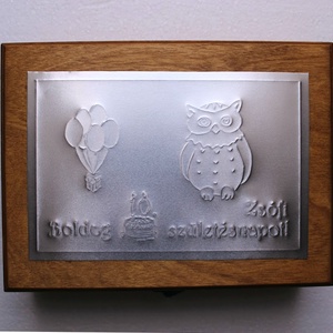Baglyos születésnapi dobozka = - otthon & életmód - tárolás & rendszerezés - doboz - Meska.hu