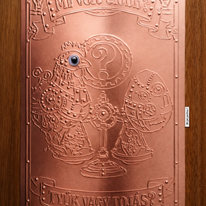 Egy különleges doboz diplomaosztóra:   Mi volt előbb? Tyúk vagy a tojás?, Otthon & Életmód, Dekoráció, Dísztárgy, Fémmegmunkálás, Famegmunkálás, MESKA