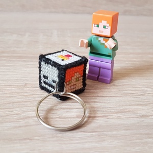 Hímzett 3D-s Minecraft-kocka kulcstartó , Táska & Tok, Kulcstartó & Táskadísz, Kulcstartó, Hímzés, MESKA