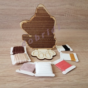 Keresztszemes hímzéssel készíthető macsek készlet - diy (csináld magad) - egységcsomag - Meska.hu