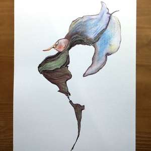 KERTI NÉPSÉG / KÉK BABVIRÁG  grafikai nyomat  A4 - Meska.hu