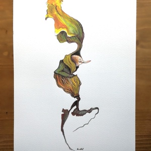 KERTI NÉPSÉG / TÖKVIRÁG  grafikai nyomat  A4 - Meska.hu