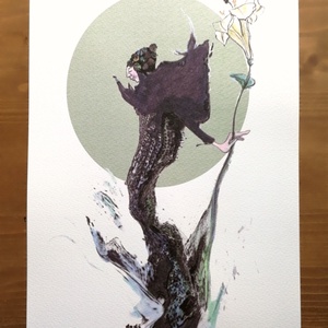 FEHÉR LILOM  grafikai nyomat  A4 - Meska.hu