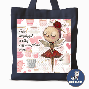 Dodó Art Vászontáska / Ha mosolygok...., Táska & Tok, Bevásárlás & Shopper táska, Shopper, textiltáska, szatyor, Mindenmás, MESKA