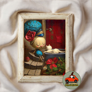 Mini művésznyomat vintage keretben � választható DodóArt illusztráció - Meska.hu