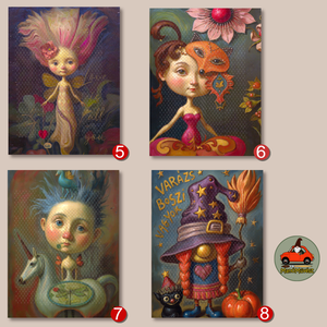 Mini művésznyomat vintage keretben � választható DodóArt illusztráció - otthon & életmód - dekoráció - fali és függő dekoráció - falra akasztható dekor - Meska.hu