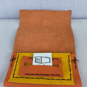 DOHIGARÁZS Dohánytartó / Dohánytárca - Bőr - Kézzel készített - Narancssárga, Táska & Tok, Pénztárca & Más tok, Dohánytasak & Szütyő, Varrás, MESKA