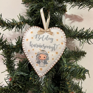Angyalkás karácsonyi filc díszek - karácsony - karácsonyi lakásdekoráció - karácsonyfadíszek - Meska.hu