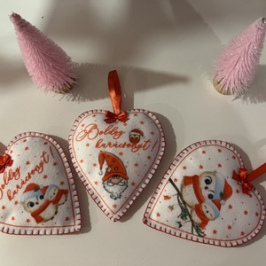 Mintás karácsonyi filc díszek - karácsony - karácsonyi lakásdekoráció - karácsonyfadíszek - Meska.hu
