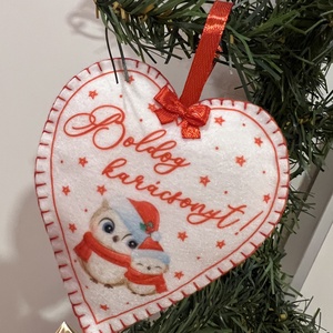 Mintás karácsonyi filc díszek - karácsony - karácsonyi lakásdekoráció - karácsonyfadíszek - Meska.hu