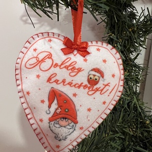 Mintás karácsonyi filc díszek - karácsony - karácsonyi lakásdekoráció - karácsonyfadíszek - Meska.hu