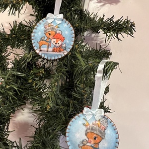 Őzikés karácsonyi filc díszek, Karácsony, Karácsonyi lakásdekoráció, Karácsonyfadíszek, Varrás, Meska