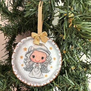 Angyalkás karácsonyi filc díszek  - Meska.hu