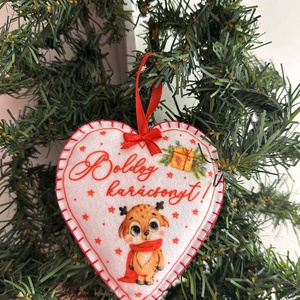 Cuki szarvasos karácsonyi filc díszek - karácsony - karácsonyi lakásdekoráció - karácsonyfadíszek - Meska.hu