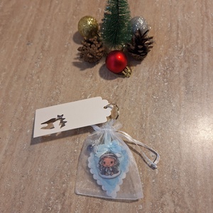 Angyalkás kulcstartó, filc dísszel - táska & tok - kulcstartó & táskadísz - kulcstartó - Meska.hu