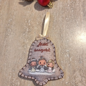Angyalkás csengő filc díszek  - Meska.hu