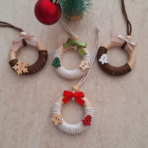 Csomózott karácsonyi dísz, Karácsony, Karácsonyi lakásdekoráció, Karácsonyfadíszek, Csomózás, MESKA