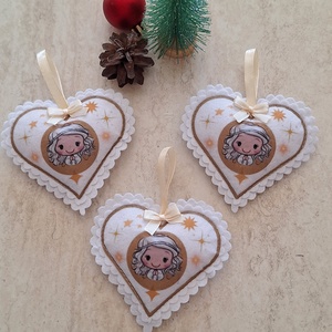 Angyalkás karácsonyi filc díszek , Karácsony, Karácsonyi lakásdekoráció, Karácsonyfadíszek, Varrás, MESKA