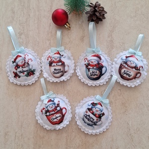 Cuki hóemberes karácsonyi filc díszek  - Meska.hu