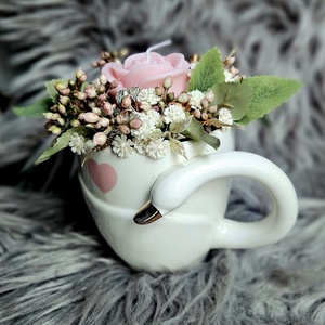 Szerelmes hattyú kerámiabögre asztaldísz � - otthon & életmód - dekoráció - asztal és polc dekoráció - asztaldísz - Meska.hu