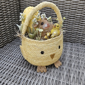 Kisnyuszi kiscsibével csibekosárban húsvéti asztaldísz �� - ünnepi díszek, dekorációk - húsvéti díszek és dekorációk - húsvéti asztaldíszek - Meska.hu