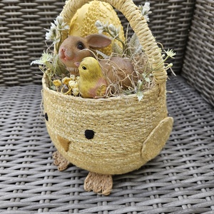 Kisnyuszi kiscsibével csibekosárban húsvéti asztaldísz �� - ünnepi díszek, dekorációk - húsvéti díszek és dekorációk - húsvéti asztaldíszek - Meska.hu