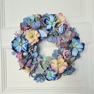 Pillangókert szalmakoszorú - otthon & életmód - dekoráció - ajtó- és ablak dekoráció - ajtódísz & kopogtató - Meska.hu