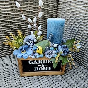 Kiscinkés country stílusú tömbgyertyás asztaldísz ??, Otthon & Életmód, Gyertya, illat, aroma, Gyertya, , MESKA