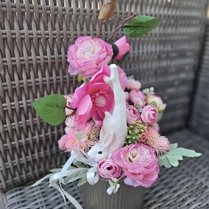 Húsvéti nyúl jógapózban kerámia asztaldísz ???, Ünnepi díszek, dekorációk, Húsvéti díszek és dekorációk, Húsvéti asztaldíszek, , MESKA