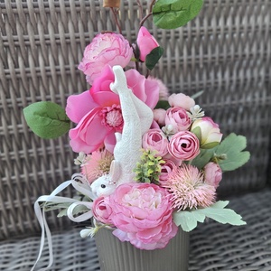 Húsvéti nyúl jógapózban kerámia asztaldísz �� - ünnepi díszek, dekorációk - húsvéti díszek és dekorációk - húsvéti asztaldíszek - Meska.hu