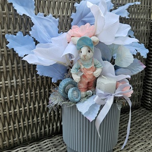 Autószerelő kisnyuszi új garázsban parkolna  - ünnepi díszek, dekorációk - húsvéti díszek és dekorációk - húsvéti asztaldíszek - Meska.hu