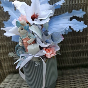 Autószerelő kisnyuszi új garázsban parkolna  - ünnepi díszek, dekorációk - húsvéti díszek és dekorációk - húsvéti asztaldíszek - Meska.hu