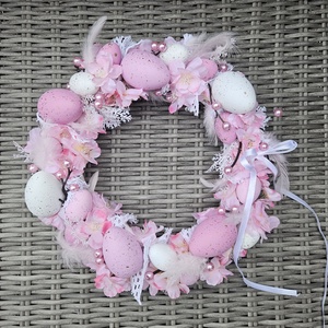 Húsvéti cseresznyefa virágzás ???, Ünnepi díszek, dekorációk, Húsvéti díszek és dekorációk, Húsvéti ajtódísz, kopogtató, , MESKA