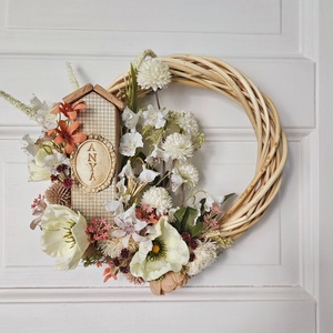 Vintage anyák napi mezei virágos kopogtató ?, Otthon & Életmód, Dekoráció, Ajtó- és ablak dekoráció, Ajtódísz & Kopogtató, , MESKA