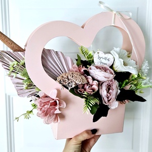 Anyák nap szívecske virágbox � - otthon & életmód - virágdekoráció - virágok - virágbox - Meska.hu