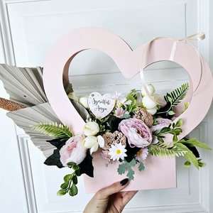 Anyák napi szív formájú virágbox � - otthon & életmód - virágdekoráció - virágok - virágbox - Meska.hu