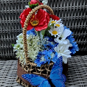 Pipacs és búzavirág kiskosárban  - Meska.hu