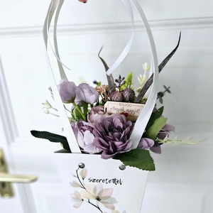 Anyák napi kistáska virágbox  - otthon & életmód - virágdekoráció - virágok - virágbox - Meska.hu