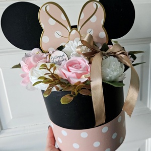 Minnie virágbox egérfülekkel ���� - otthon & életmód - virágdekoráció - virágok - virágbox - Meska.hu