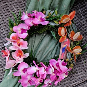Trópusi esőerdő orchideákkal és arapapagájjal - Meska.hu