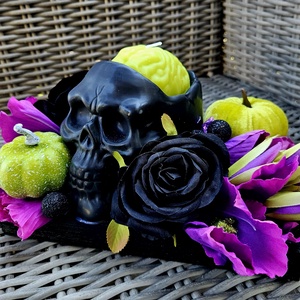 Halloweeni koponya agy gyertyával halloweeni asztaldísz �� - Meska.hu