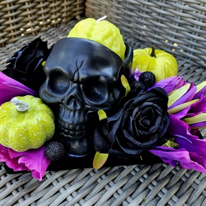 Halloweeni koponya agy gyertyával halloweeni asztaldísz �� - otthon & életmód - dekoráció - halloween - halloweeni asztaldísz - Meska.hu