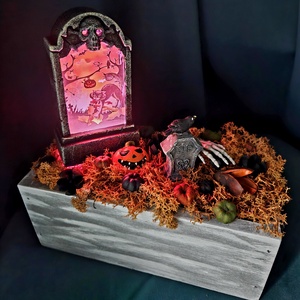 Halloweeni sírkert világító asztaldísz ��� - otthon & életmód - dekoráció - halloween - halloweeni asztaldísz - Meska.hu