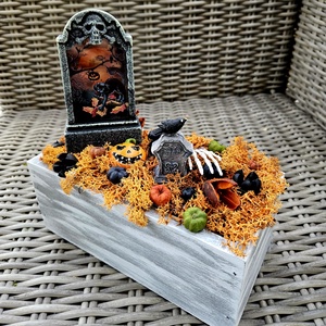 Halloweeni sírkert világító asztaldísz ��� - Meska.hu